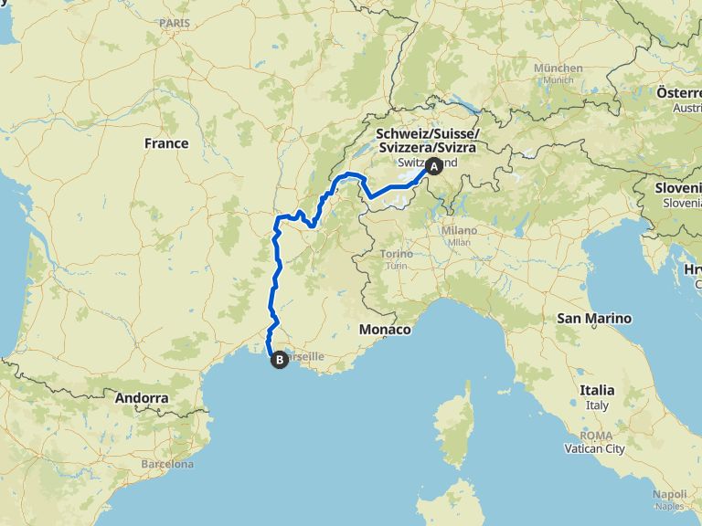 Rhone cycle route eurovelo 17 bike Tour Komoot